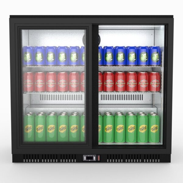 LG208-SC Sliding Door 2 Door Bar Cooler for commercial use