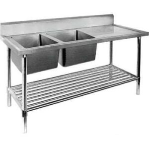 Stainless Steel Double Bowl Sink Bench