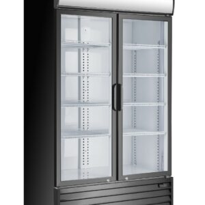 Double Glass Door Mounted Fridge P1000WB-A for commercial use