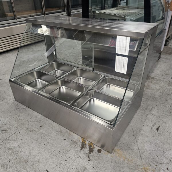 best Woodson 3 Module Straight Glass Bain Marie for commercial use