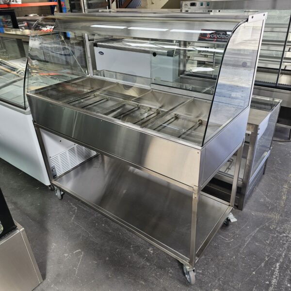 best Woodson 4 Module Curved Glass Bain Marie for commercial use