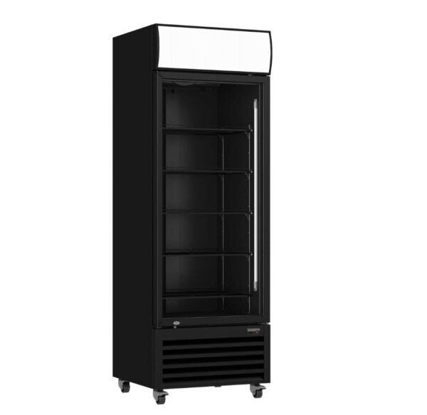 Large Capacity Black Display Fridge with Glass Doors for Efficient Cooling