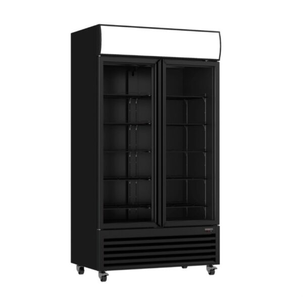 Stylish Double Door Black Colourbon Display Fridge