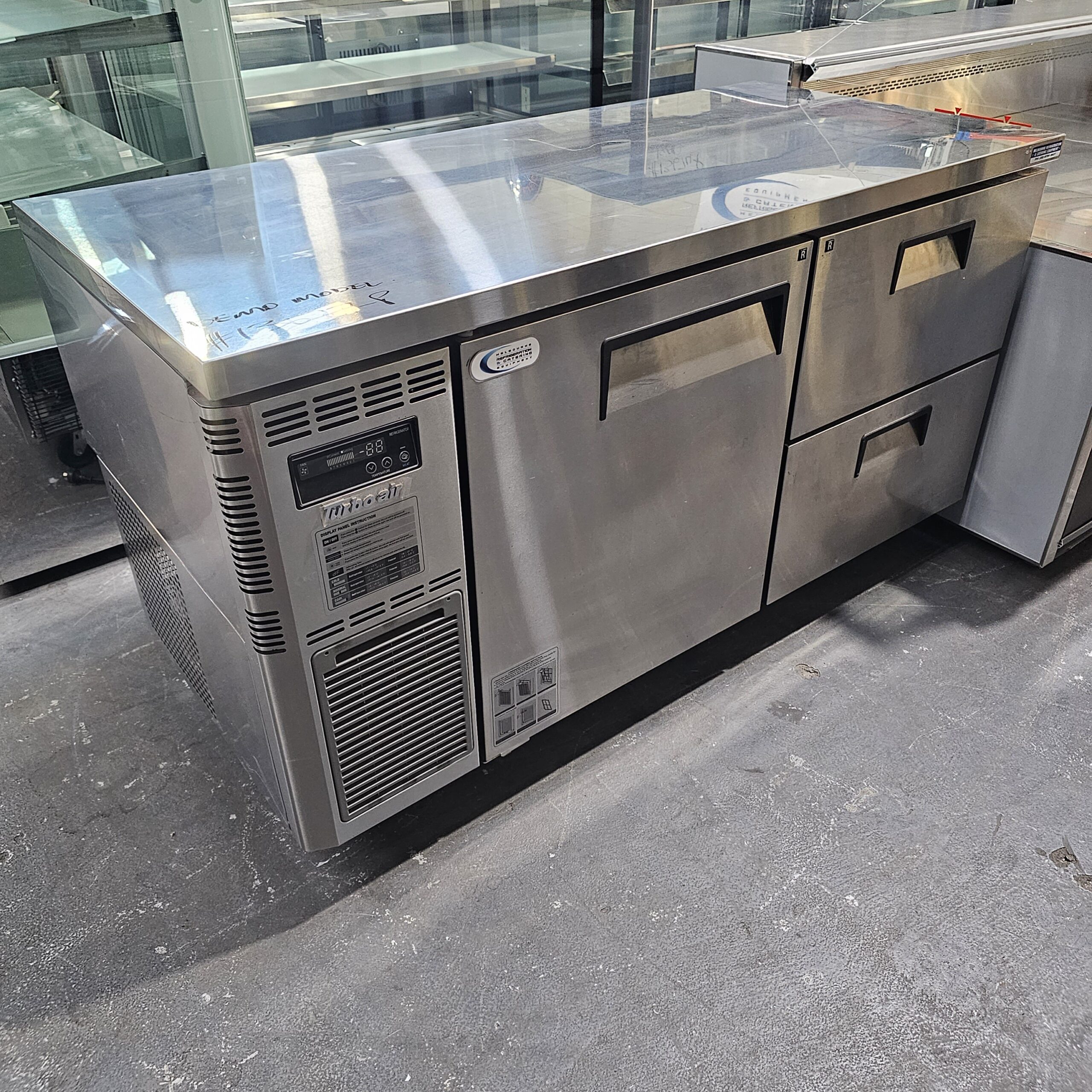 EX DEMO TURBOAIR SINGLE DOOR 2 DRAWER UNDERBAR FRIDGE